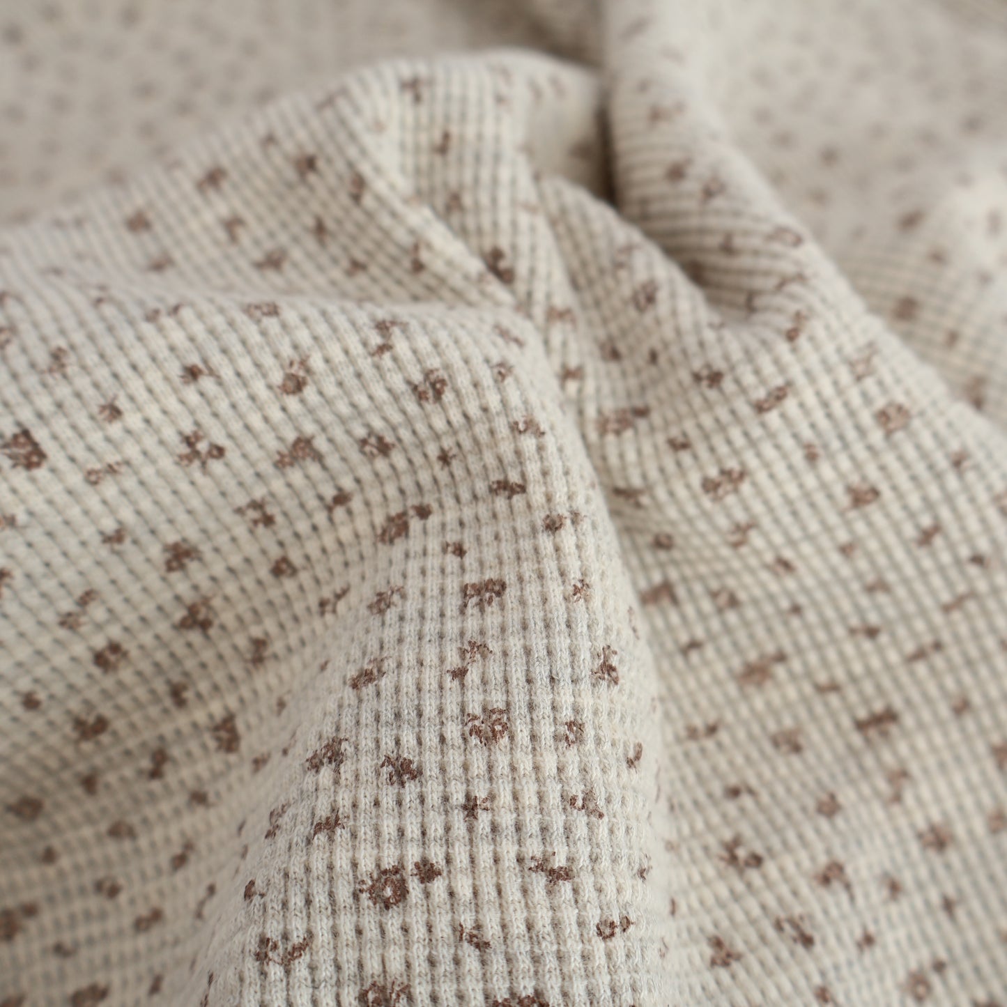 mini flower waffle 小花柄ワッフルニット