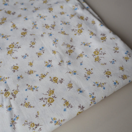 Flower cotton yellow 花柄コットン生地